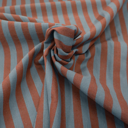 100% Cotton - Yarn Dyed - Stripe - Petrol and Brown