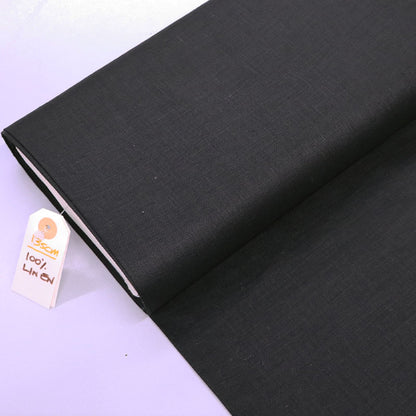 100% linen black dressmaking linen fabric