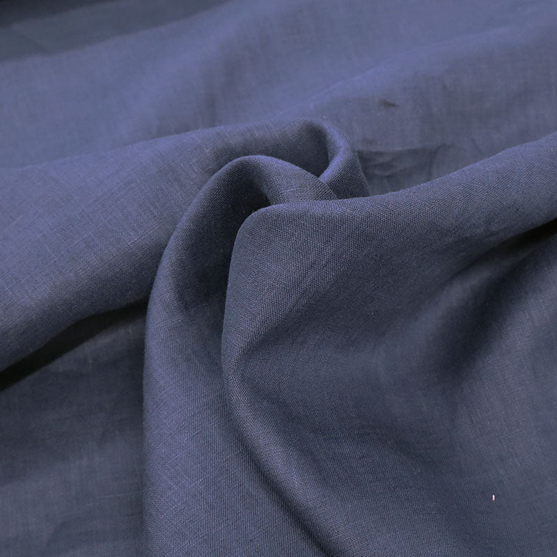 100% Linen Navy Blue dressmaking Linen Fabric