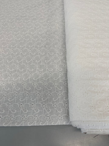 Cotton Broderie Anglaise - White - Sun Daze