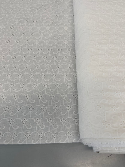 Cotton Broderie Anglaise - White - Sun Daze