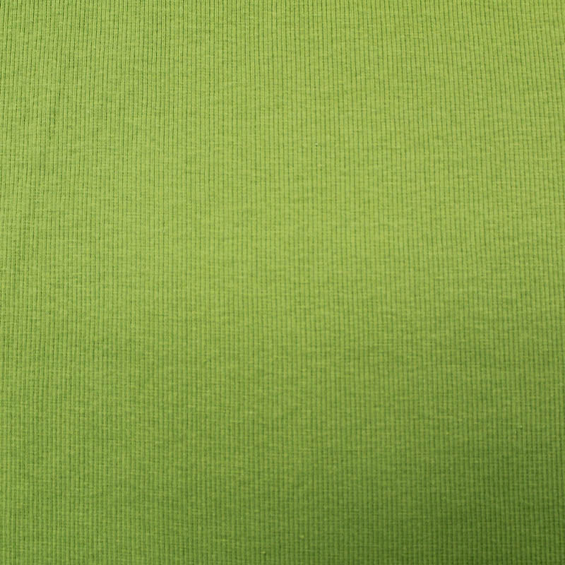 95% Cotton 5% Elastane  Green Ribbing Fabric 