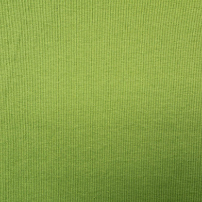 95% Cotton 5% Elastane  Green Ribbing Fabric 