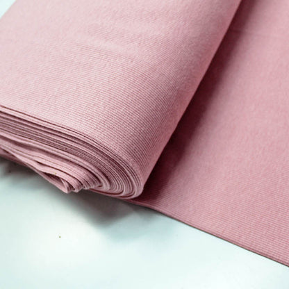 95% Cotton 5% Elastane   Pink Ribbing Fabric 