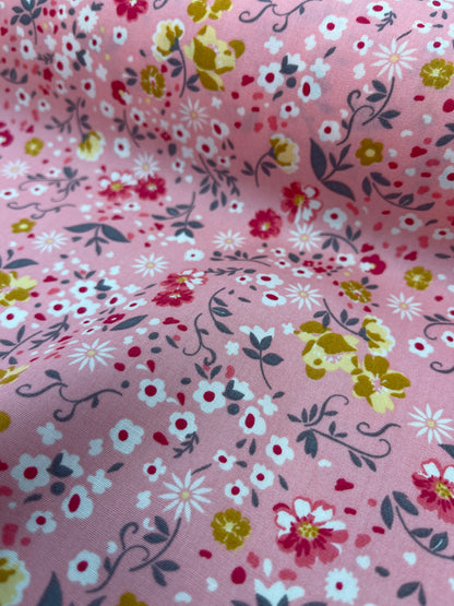 Cotton Poplin - Pink Flower