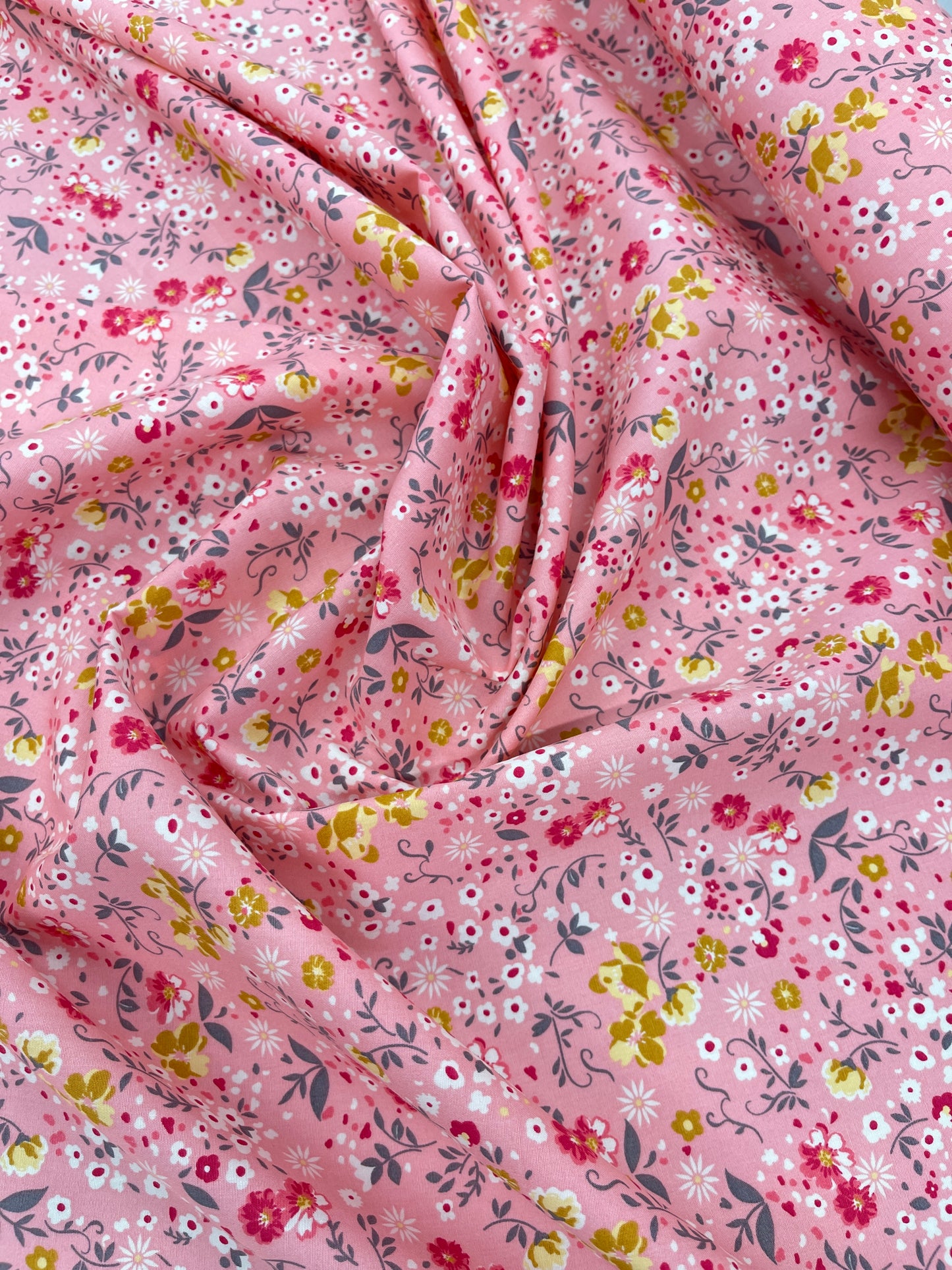 Cotton Poplin - Pink Flower