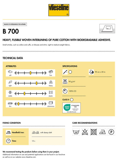 Medium Weight Cotton Interfacing - White