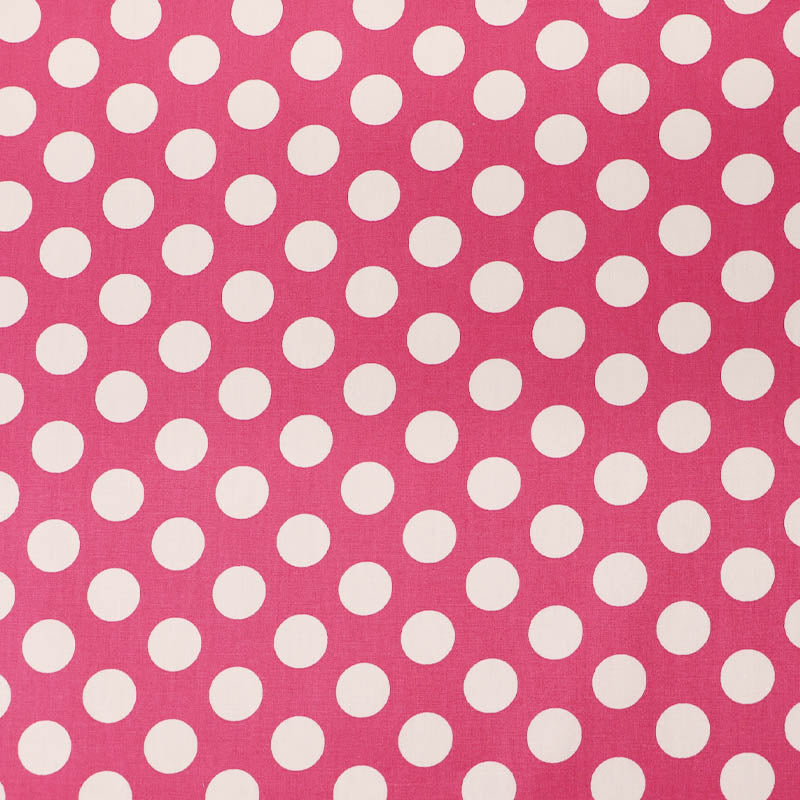 100% Cotton PoplinLarge 2cm Polka Dot Fabric - Bright Pink