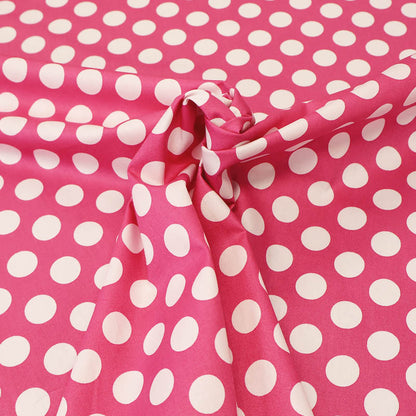 2cm Polka Dot Cotton - BRIGHT Pink