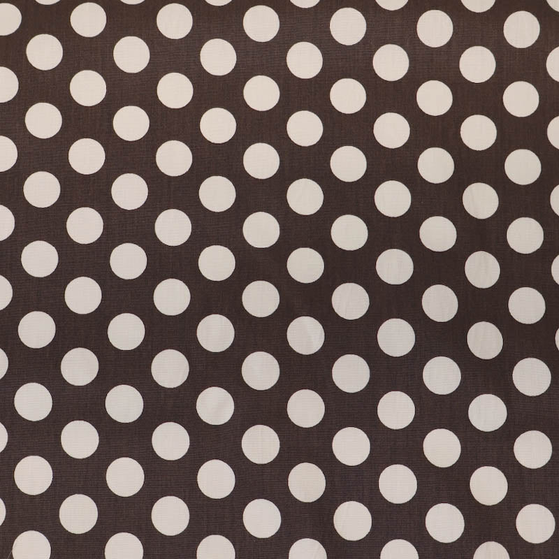 100% Cotton Poplin Large Polka Dot Fabric - Brown