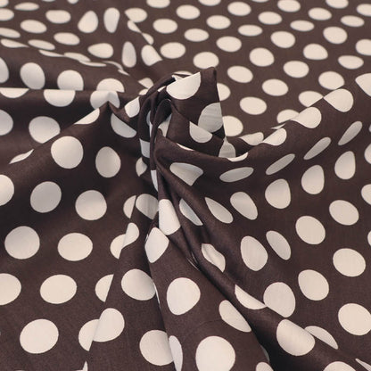 2cm Polka Dot Cotton - Brown