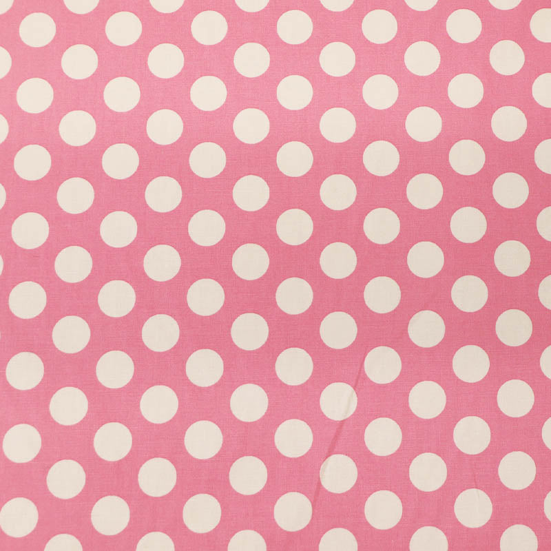 100% Cotton Poplin Large Polka Dot Fabric - Pale Pink