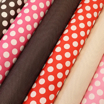 2cm Polka Dot Cotton - Brown