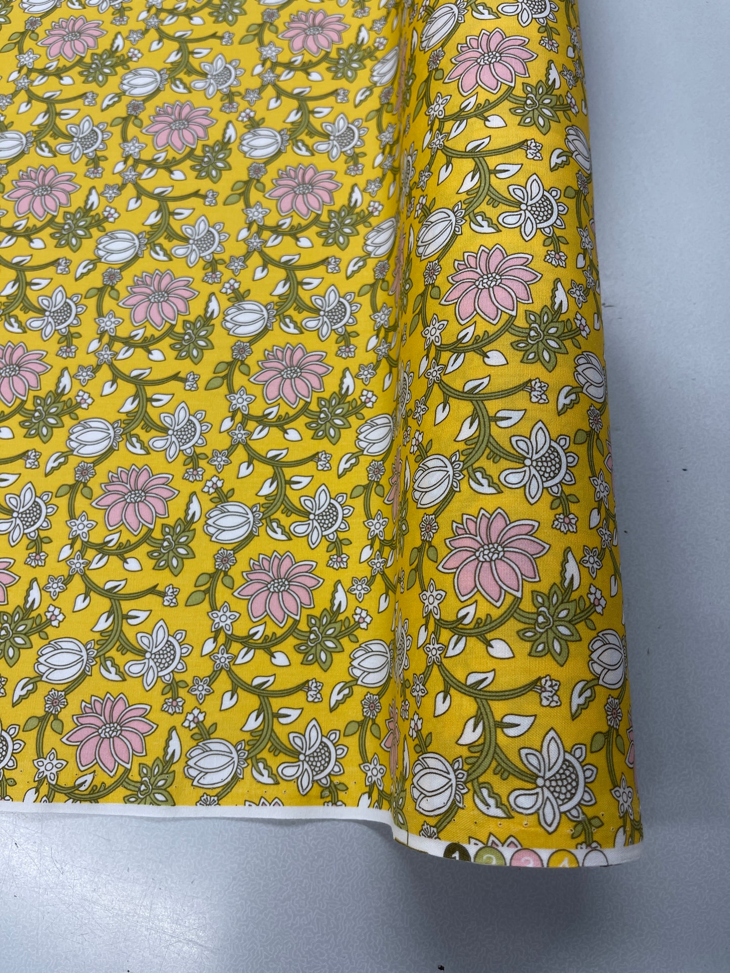 Cotton Poplin - Yellow Floral