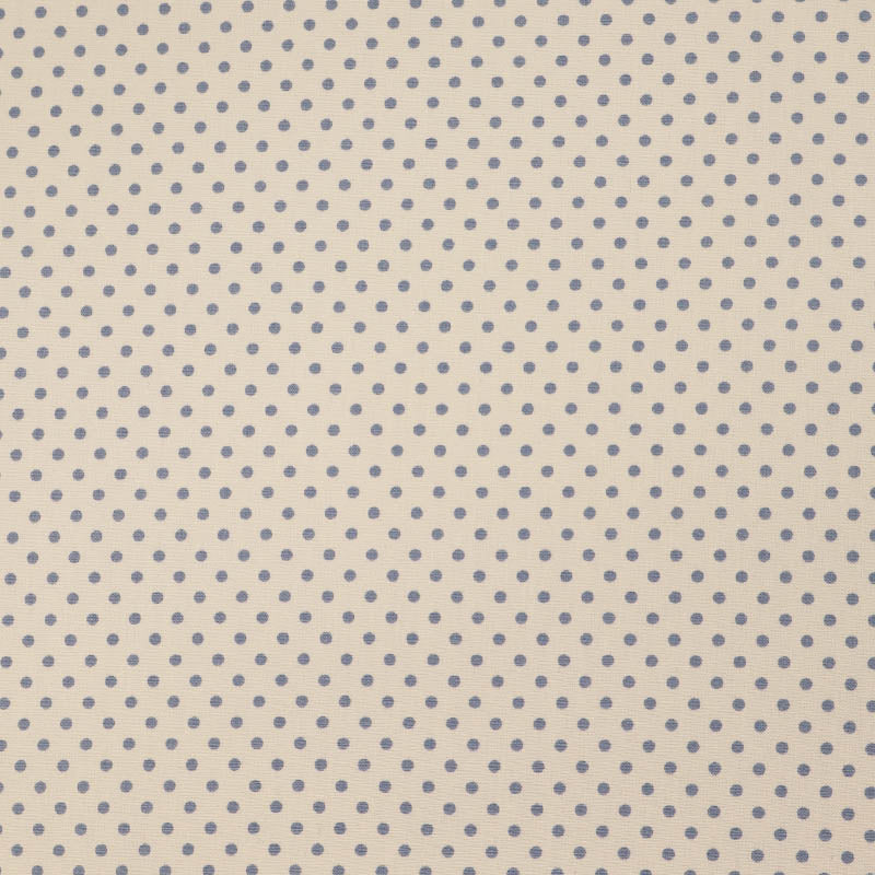100% Cotton Poplin Polka Dot Fabric - Cream and Blue