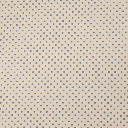 3mm Polka Dot Cotton - Cream with Blue