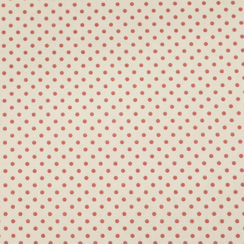 100% Cotton Poplin Polka Dot Fabric - Cream and Pink