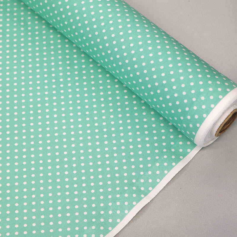 100% Cotton Poplin Polka Dot Fabric - Mint Green
