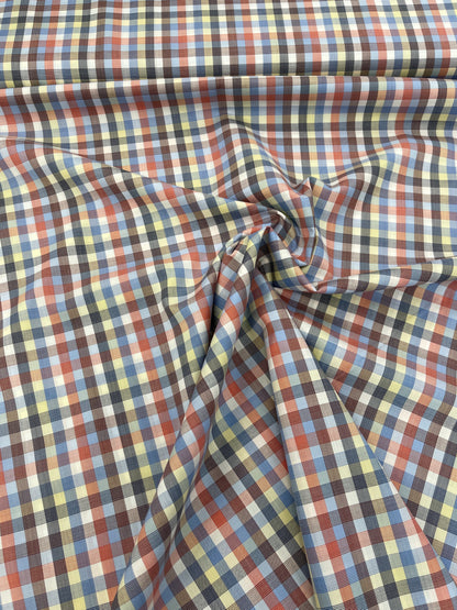 Deadstock Cotton Check - Yellow, Orange and Blue