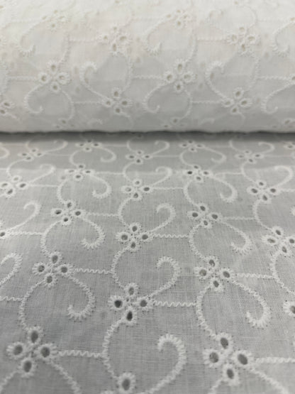 Cotton Broderie Anglaise - White - Sun Daze