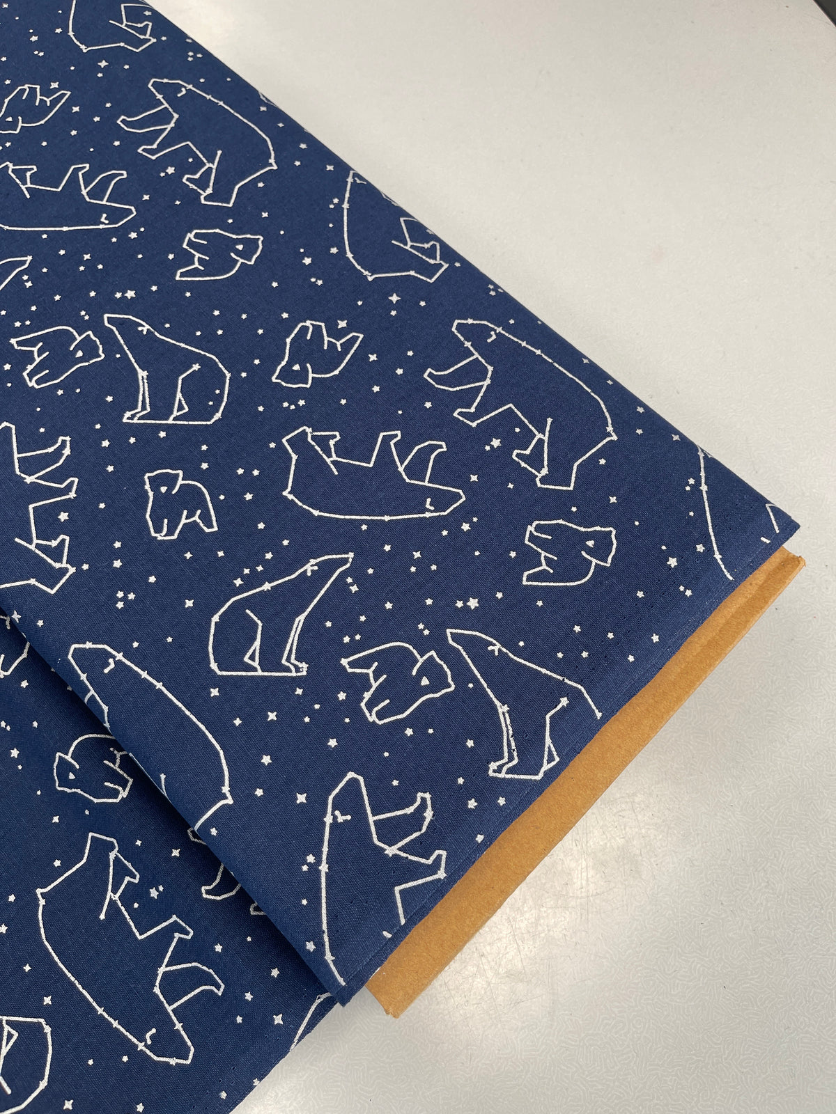 Printed Cotton - Navy - Polar Bear
