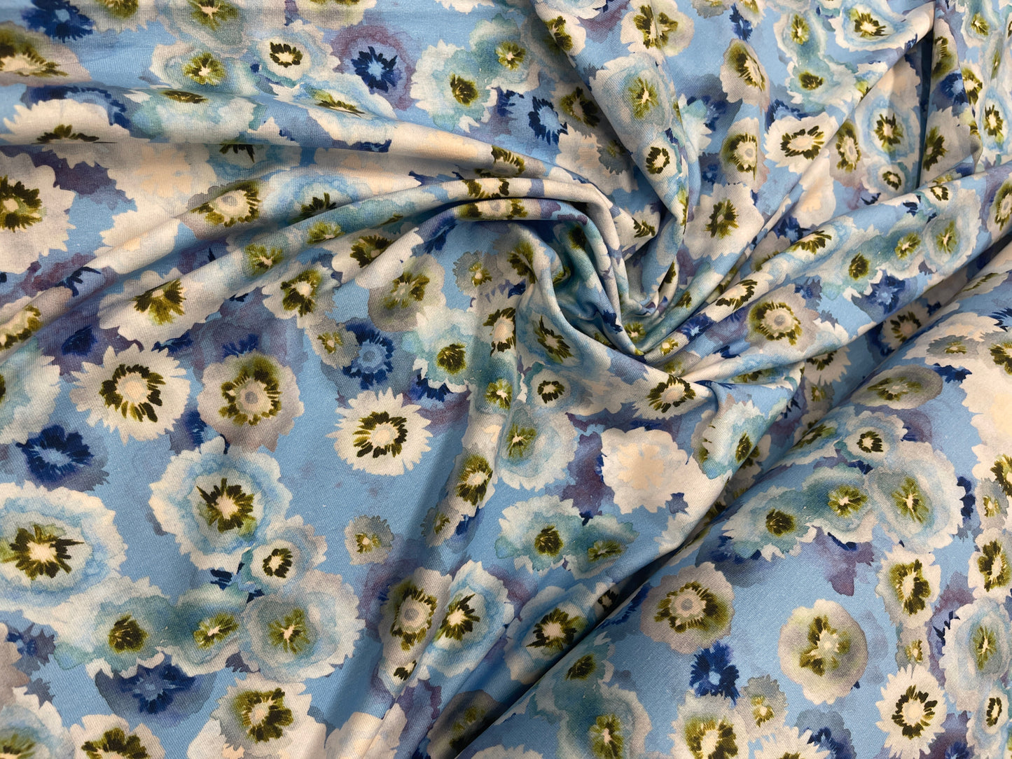 Cotton Elastane Jersey - Watercolour Flower