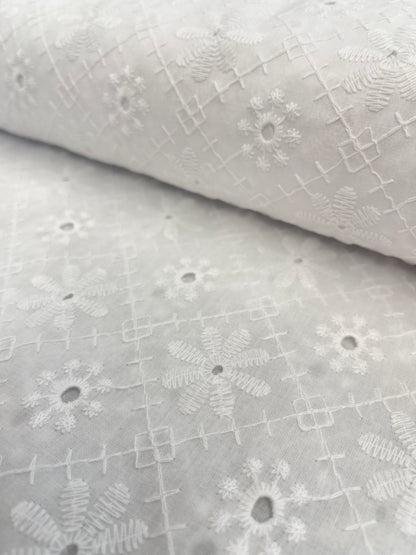 Cotton Broderie Anglaise - White