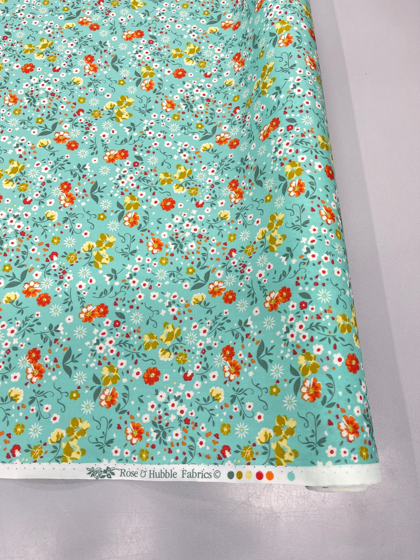 Cotton Poplin - Green Flower
