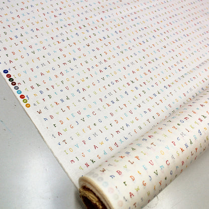 Alphabet Print Children's Cream Cotton Fabric
