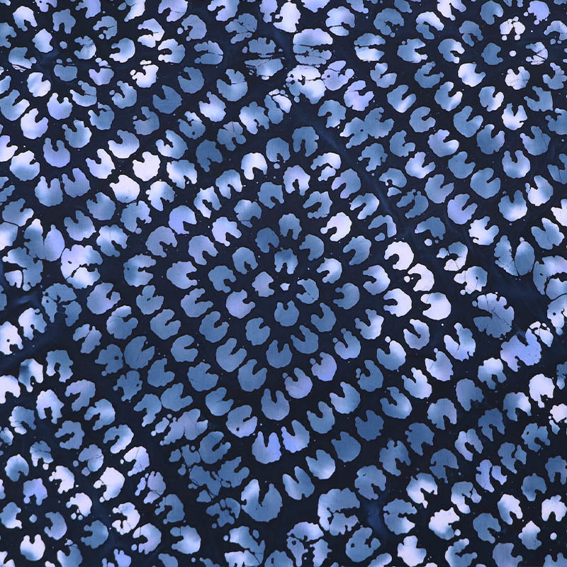 100% Cotton Navy Blue and Lighter Blue Batik Fabric