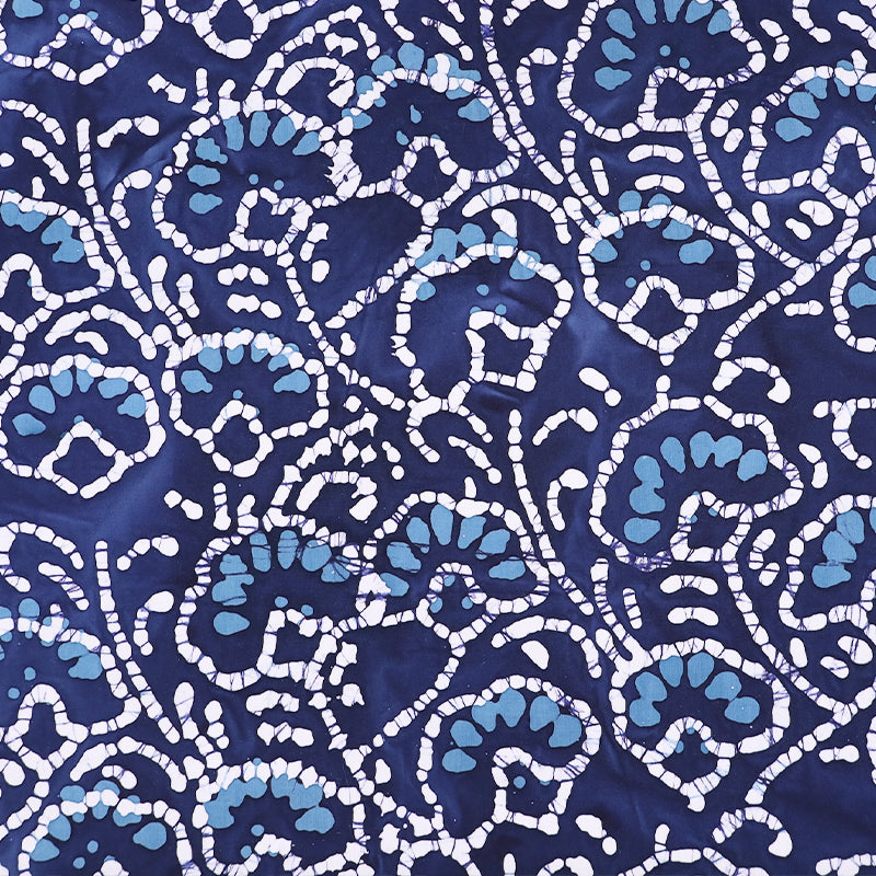 Blue and White Swirl Batik Fabric