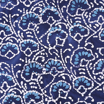Blue and White Swirl Batik Fabric