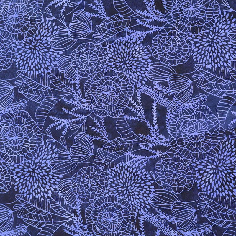 Batik Cotton - Strawberry Fields Forever - Navy