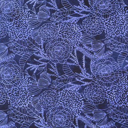 Batik Cotton - Strawberry Fields Forever - Navy