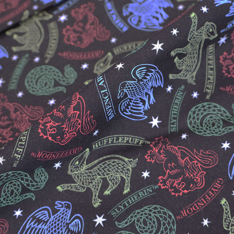 Black Harry Potter Fabric Hogwarts Houses Fabrics Galore