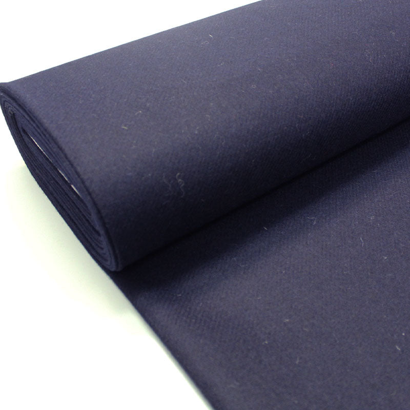 Plain navy blue 100% wool fabric 