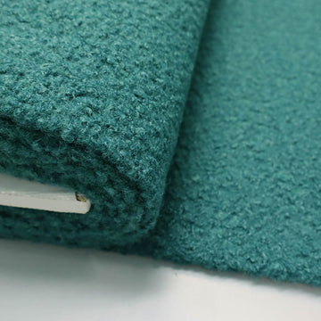 100% Polyester  Dark Green Bouclé Dressmaking Fabric