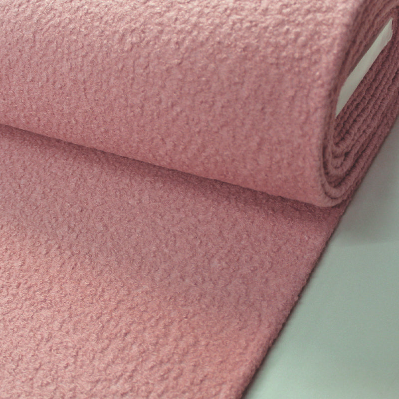 100% Polyester Rose Pink Bouclé Fabric