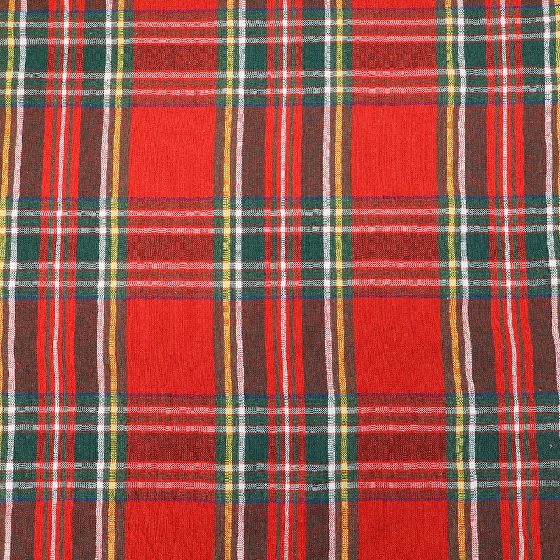 Rustic Woven Cotton - Bright Red and Green Tartan