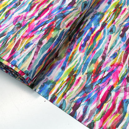 100% Viscose  Multicoloured Viscose Watercolour Print Fabric
