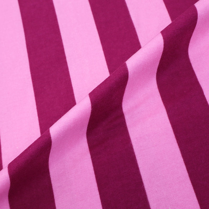 100% Cotton Brushed Cotton Striped Fabric - Pink