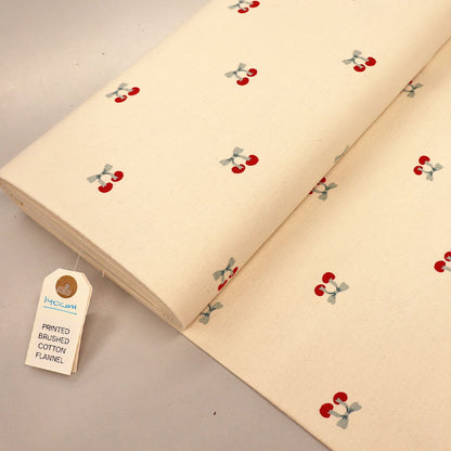 Brushed Cotton - Cream - Cherries