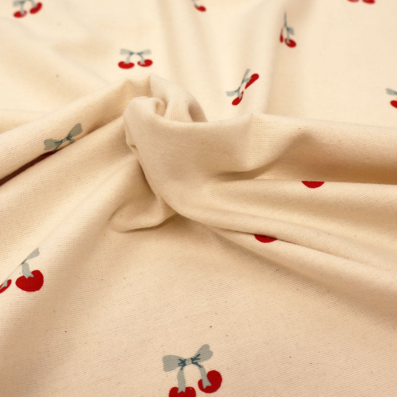 Brushed Cotton - Cream - Cherries