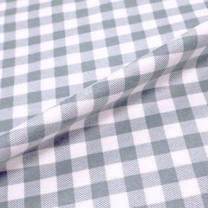100% Cotton Grey Brushed Cotton Gingham Fabric