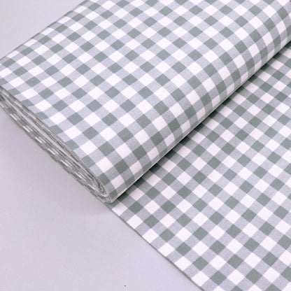 100% Cotton Grey Brushed Cotton Gingham Fabric