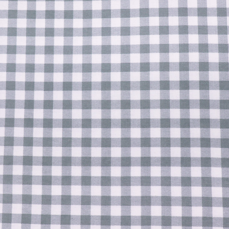 100% Cotton Grey Brushed Cotton Gingham Fabric