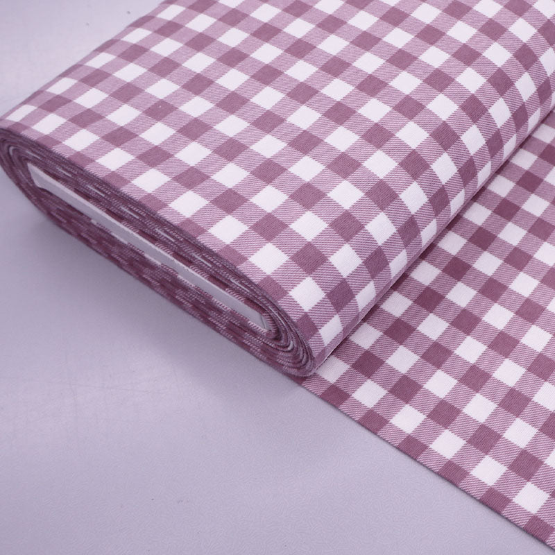 100% Cotton Mauve Brushed Cotton Gingham Fabric
