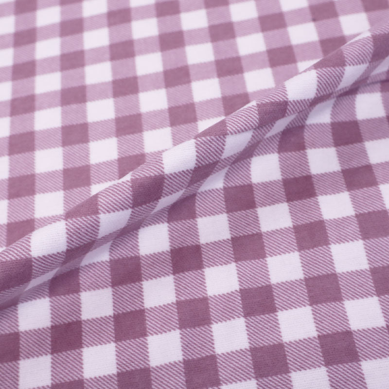 100% Cotton Mauve Brushed Cotton Gingham Fabric