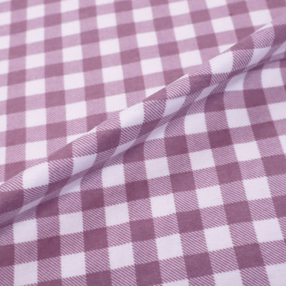 100% Cotton Mauve Brushed Cotton Gingham Fabric