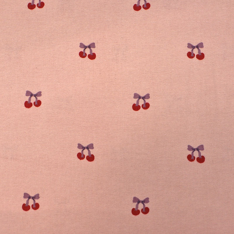 Brushed Cotton - Muted Pink - Cherries